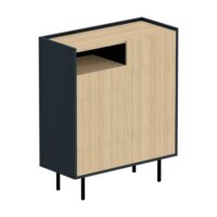Meuble à chaussure en métal noir et effet bois clair-Métal-Marron-CAMIF