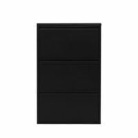 Meuble à chaussures 3 portes en métal H103cm - Noir-Métal-Noir-Venture Home