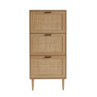 Meuble à chaussures   cannage rotin  3 portes 60cm--Marron-Baita