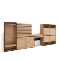 Meuble à chaussures effet bois de chêne 357x35x145cm-Bois-Beige-Skraut home