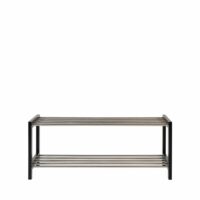 Meuble à chaussures en bois et métal - noir-Métal-Noir-House Nordic