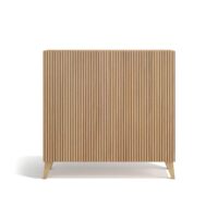 Meuble à chaussures en mélamine chêne doré portes imprimées 90x90x27-Chêne-Marron-Herdasa