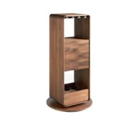 Meuble bar pivotant effet bois noyer-Bois-Marron-Angel Cerda