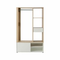 Meuble d'entrée effet bois et blanc h182-Bois-Marron-CAMIF