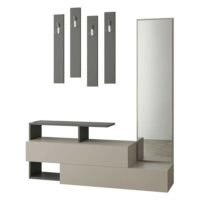 Meuble d'entrée effet bois taupe