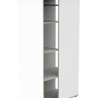 Meuble de rangement avec étagères et penderie en bois et chant bois-Bois-Blanc-Baby Price