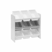 Meuble de rangement jouets 9 paniers blanc et gris--Blanc-Mobili Rebecca