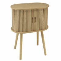 Meuble de rangement ovale 50x30cm en bois couleur naturelle-Bois-Marron-MACABANE