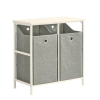 Meuble panier à linge en métal blanc-Métal-Blanc-SoBuy