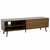 Meuble tv 1 porte rectangulaire l160 cm marron--Marron-Oviala