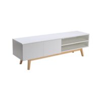 Meuble tv 2 portes 1 niche 160cm--Blanc-Weber industries
