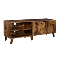 Meuble TV 2 portes effet bois-Bois-Marron-VASAGLE
