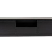 Meuble tv 3 portes noir en mélamine 160 cm-Mélamine-Marron-Hanah Home