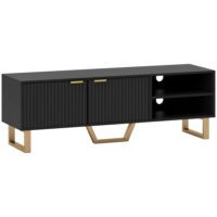 Meuble tv 70 pouces bois noir-Bois-Noir-Homcom