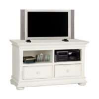 Meuble tv avec 2 rangements en bois blanc-Bois-Blanc-Interior's