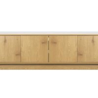 Meuble tv bois clair plateau effet marbre-Bois-Doré-Mathi Design