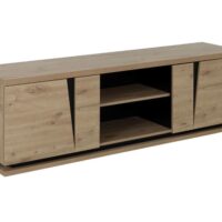 Meuble TV effet bois-Bois-Marron-Gami