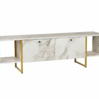 Meuble tv effet bois blanc-Bois-Blanc-vente-unique.com