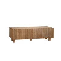 Meuble TV en bois de sapin et pin en ton marron clair 152x42cm-Bois de Pin-Marron-Decowood