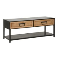 Meuble tv en bois et métal marron et noir 95x38x38 cm-Métal-Noir-Mauro Ferretti