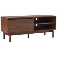 Meuble tv en bois foncé 120cm 1 porte-Bois-Marron-Happy Garden