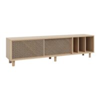 Meuble TV en bois naturel - trois séparateurs - 170 cm Non verni-Bois-Marron-Naan Furniture