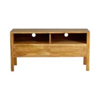 Meuble tv en teck massif 100 cm-Teck-Beige-BERAH GETAH