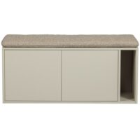 Meuble tv et banc en pin avec coussins beige-Bois de Pin-Blanc-vtwonen