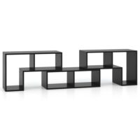 Meuble tv moderne combination libre 3 pièces noir 135x30x43cm--Noir-Giantex