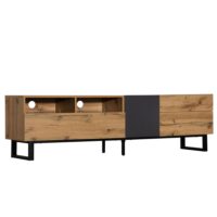 Meuble tv rangement portes push-open 180 cm