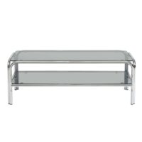 Meuble tv verre trempé noir structure en chrome-Verre-Noir-Sorelh