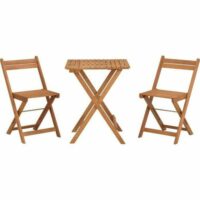 Meubles de jardin Bois 3 Pièces-Bois-Marron-LANADECO