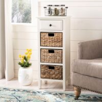 Meubles de rangement en bois de pin blanc-Bois de Pin-Beige-Safavieh