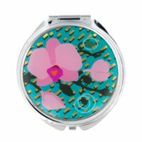 Miroir de poche  bleu turquoise acier inoxydable 6 x 6 x 0 cm-Inox-Bleu-Pylones
