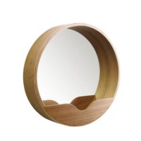 Miroir en bois medium-Bois-Marron-Zuiver
