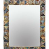 Miroir en bois recyclé multicolore-Bois-Multicolore-GINER Y COLOMER