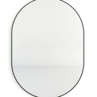 Miroir mural en acier noir