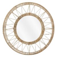 Miroir mural marron clair jute h5xl60xl60cm--Marron-Mica Decorations