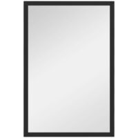 Miroir mural rectangulaire dim. 40l x 60h cm cadre bois noir-Bois-Noir-Homcom