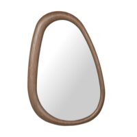 Miroir noyer clair en bois forme organique