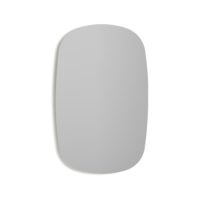 Miroir ovale en aggloméré couleur sable 65x40x2 cm--Beige-Herdasa
