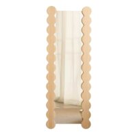 Miroir rectangulaire en pin massif non verni-Bois de Pin-Marron-Naan Furniture