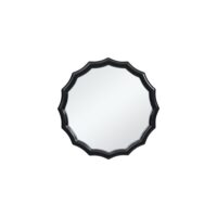 Miroir rond décoratif ondulé en bois noir h38-Bois-Noir-Sia Deco