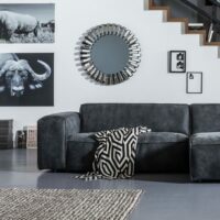 Miroir rond double cadre effet d'optique d92--Argenté-Kare Design