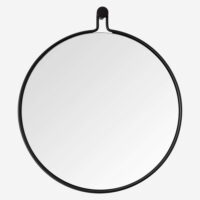 Miroir rond en métal - 52 cm - noir-Métal-Noir-Habitat