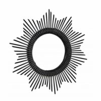Miroir rotin--Noir-Saudara Collections