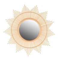Miroir soleil bambou d60--Beige-Fornord