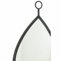 Miroir suspendu bord métal noir 37x61.5 cm-Métal-Noir-J-line