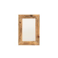 Miroir suspendu en bois recyclé 70 cm-Bois-Marron-Hannun
