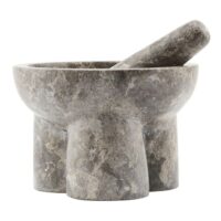 Mortier en marbre gris H12--Gris-house doctor